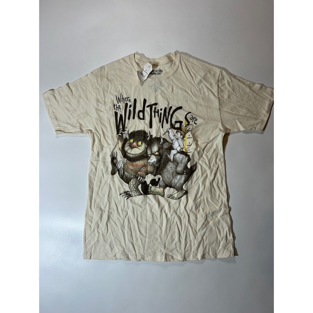 Where the Wild Things Are Graphic T-Shirt Mens Small Beige NWT Athletic Fit
